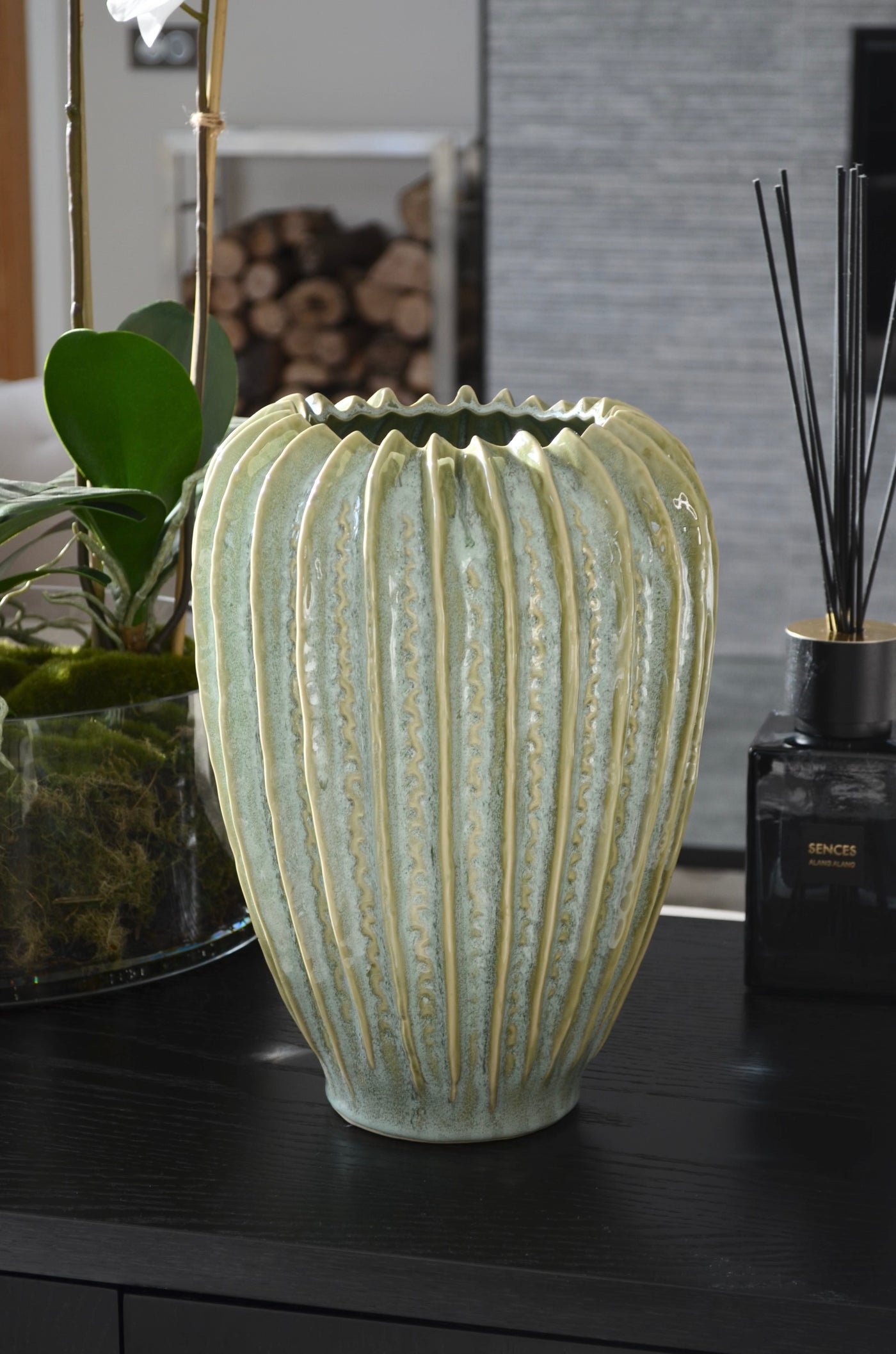 Hand Made Green Ceramic Vase