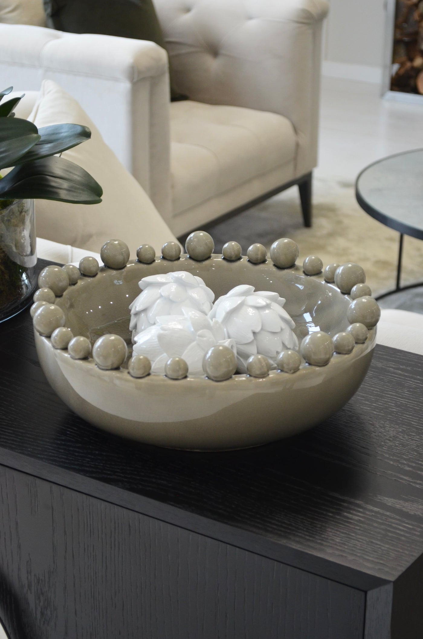 Grey Bobble Edged Bowl