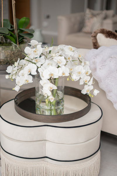 White Phalaenopsis Orchid In Glass Vase