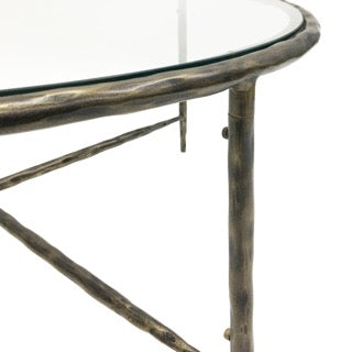 Patterdale Round Coffee Table Bronze with glass top