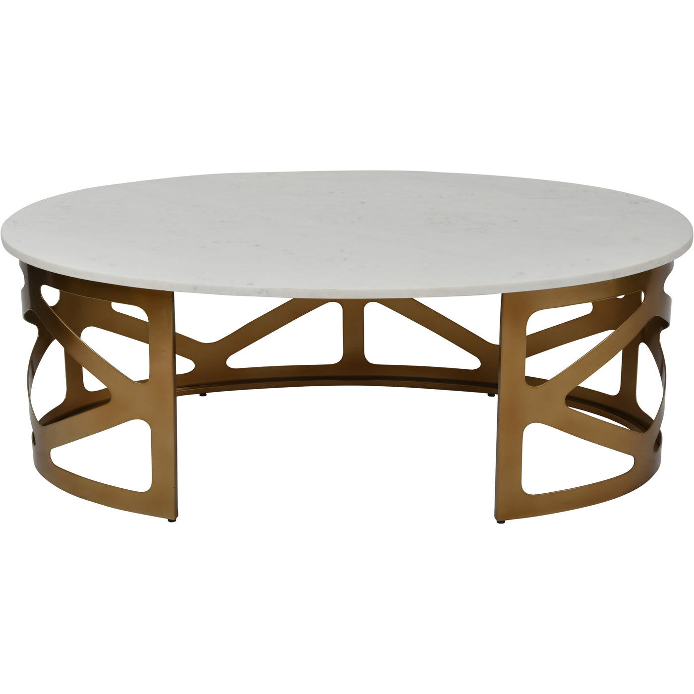 Metropolitan Coffee Table Satin Bronze Finish with Off-White Marble