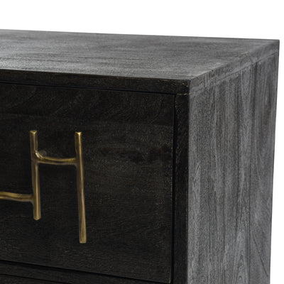 Varenna Espresso Stained Wooden 2 Drawer Bedside Table