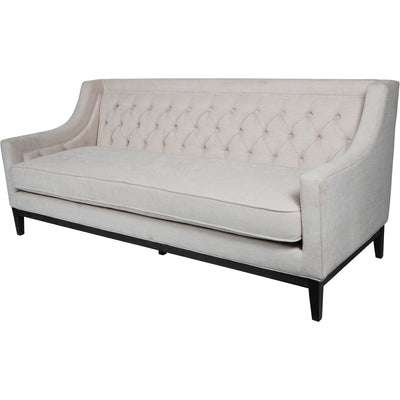 Theodore Buttoned Sofa in Ivory Fabric