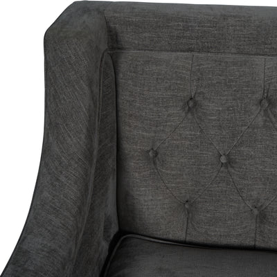 Theodore Buttoned Sofa in Warm Grey Fabric