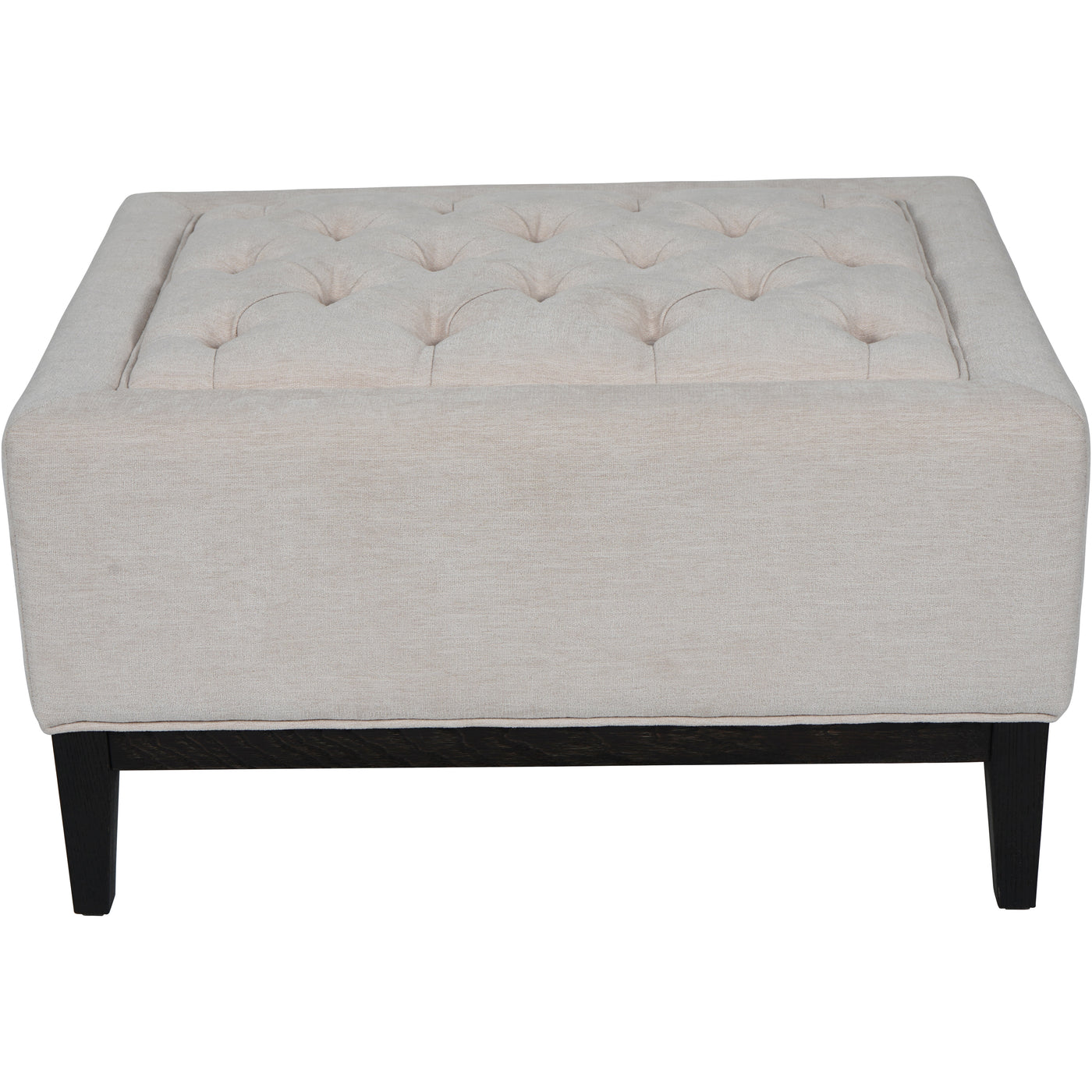 Theodore Buttoned Stool in Ivory Fabric