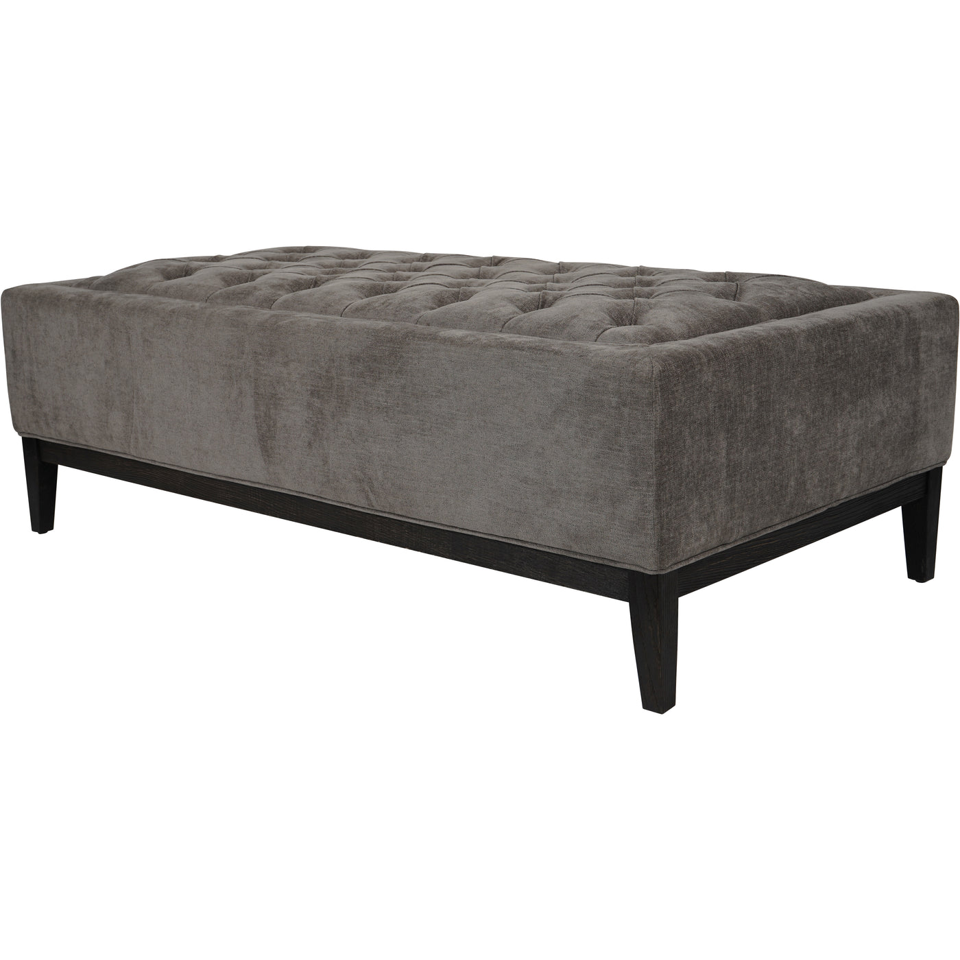 Theodore Buttoned XL Ottoman in Warm Grey