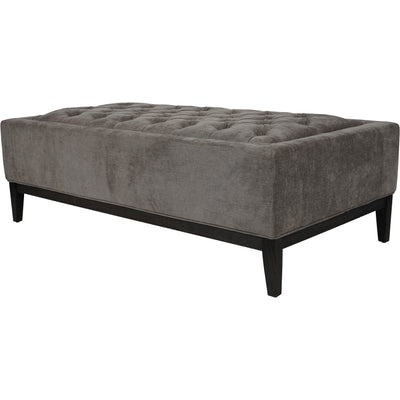 Theodore Buttoned XL Ottoman in Warm Grey