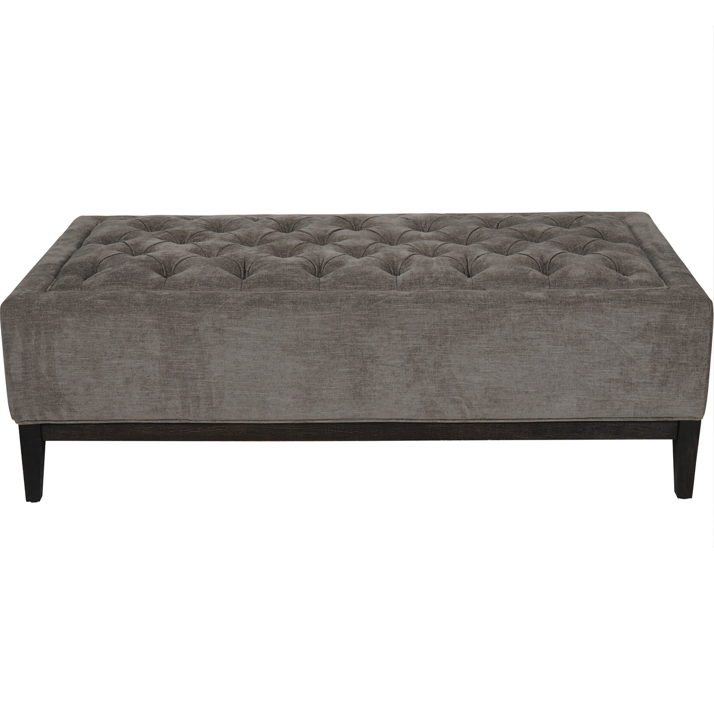 Theodore Buttoned XL Ottoman in Warm Grey