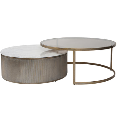 Belvedere Nesting Coffee Tables with Marble and Tinted Glass