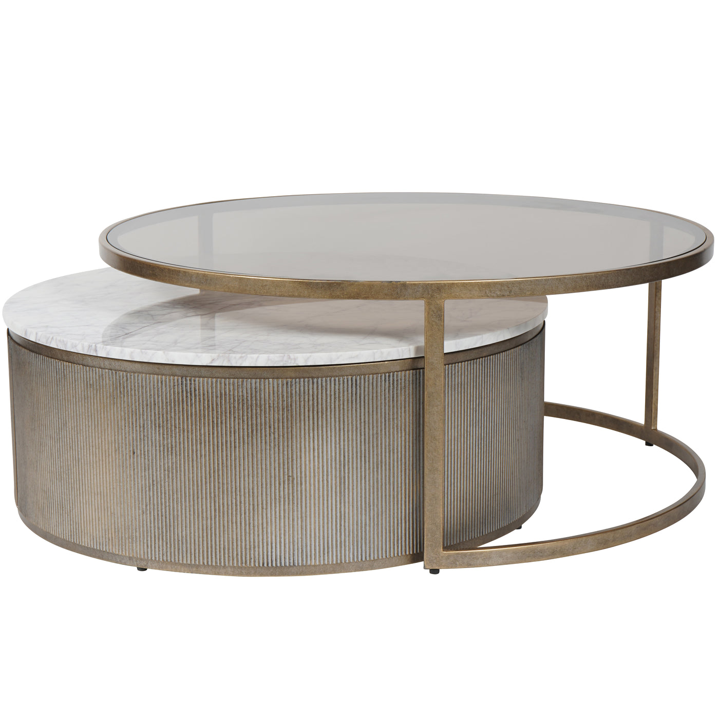 Belvedere Nesting Coffee Tables with Marble and Tinted Glass