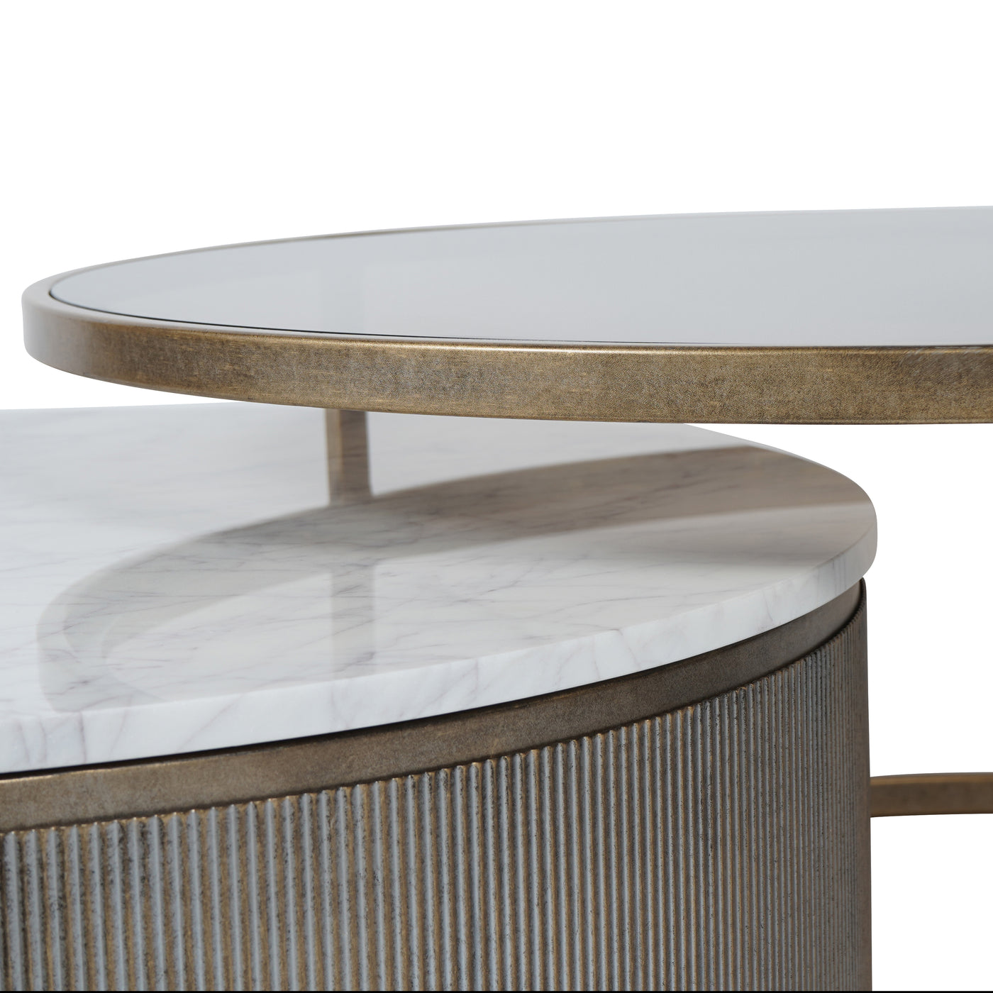 Belvedere Nesting Coffee Tables with Marble and Tinted Glass