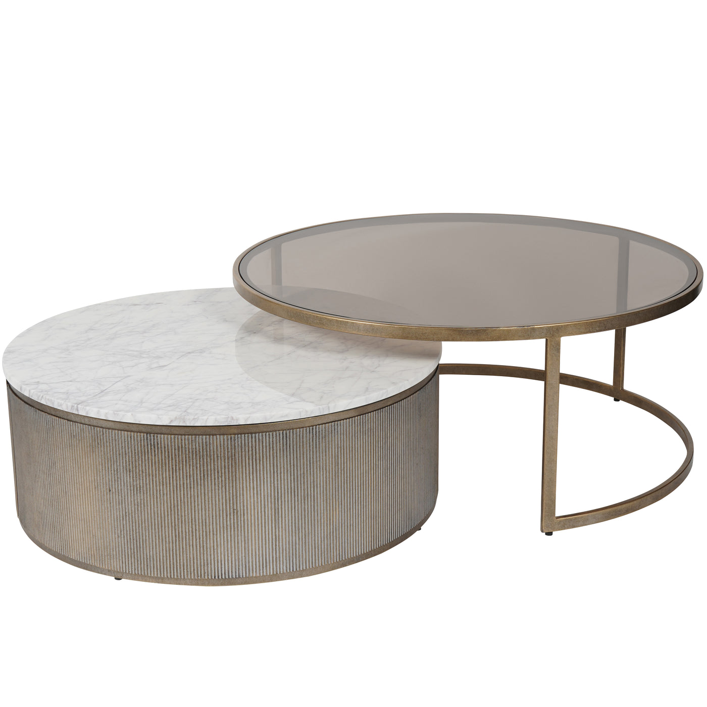 Belvedere Nesting Coffee Tables with Marble and Tinted Glass