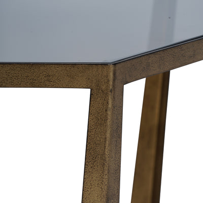 Catalan Champagne and smoked Glass Side Table