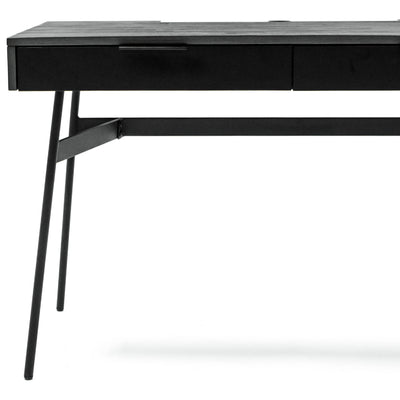 Bronks Black Acacia Desk with Two Drawers