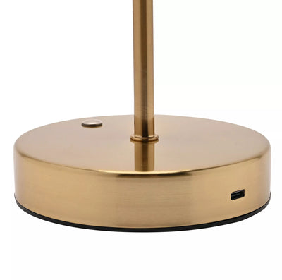 BRONZE USB TOUCH TABLE LAMP WITH GLASS SHADE