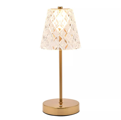 BRONZE USB TOUCH TABLE LAMP WITH GLASS SHADE