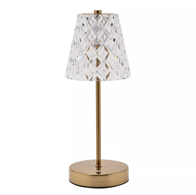 BRONZE USB TOUCH TABLE LAMP WITH GLASS SHADE