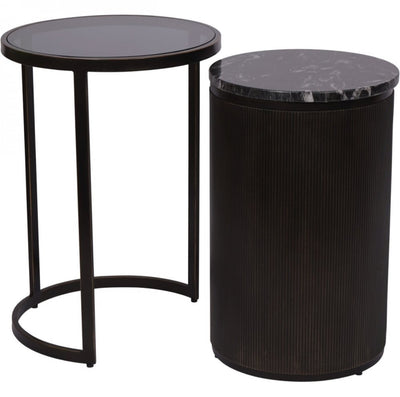 Belvedere Black Set of 2 Nesting Side Tables