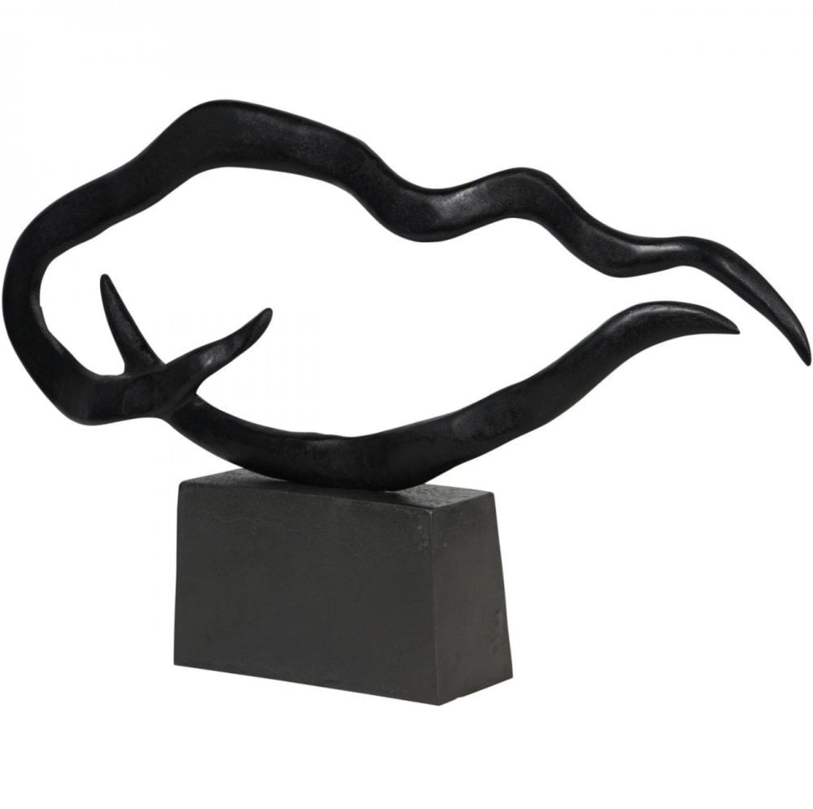 Isla Large Textured Black Aluminium Abstract Sculpture