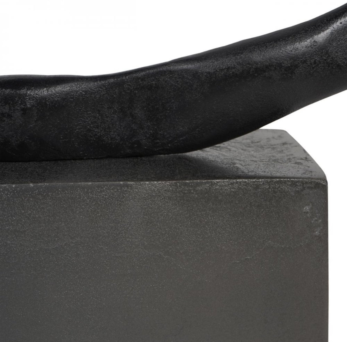 Isla Large Textured Black Aluminium Abstract Sculpture