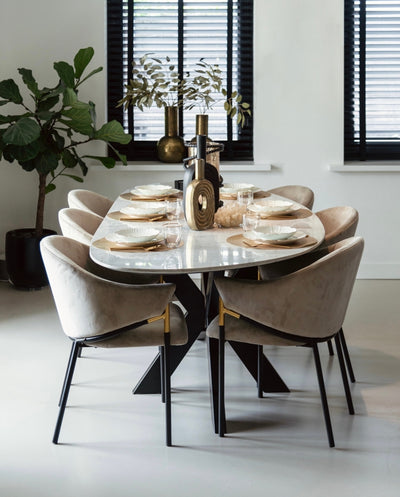 RICHMOND INTERIORS TROCADERO DINING TABLE AND CHAIRS