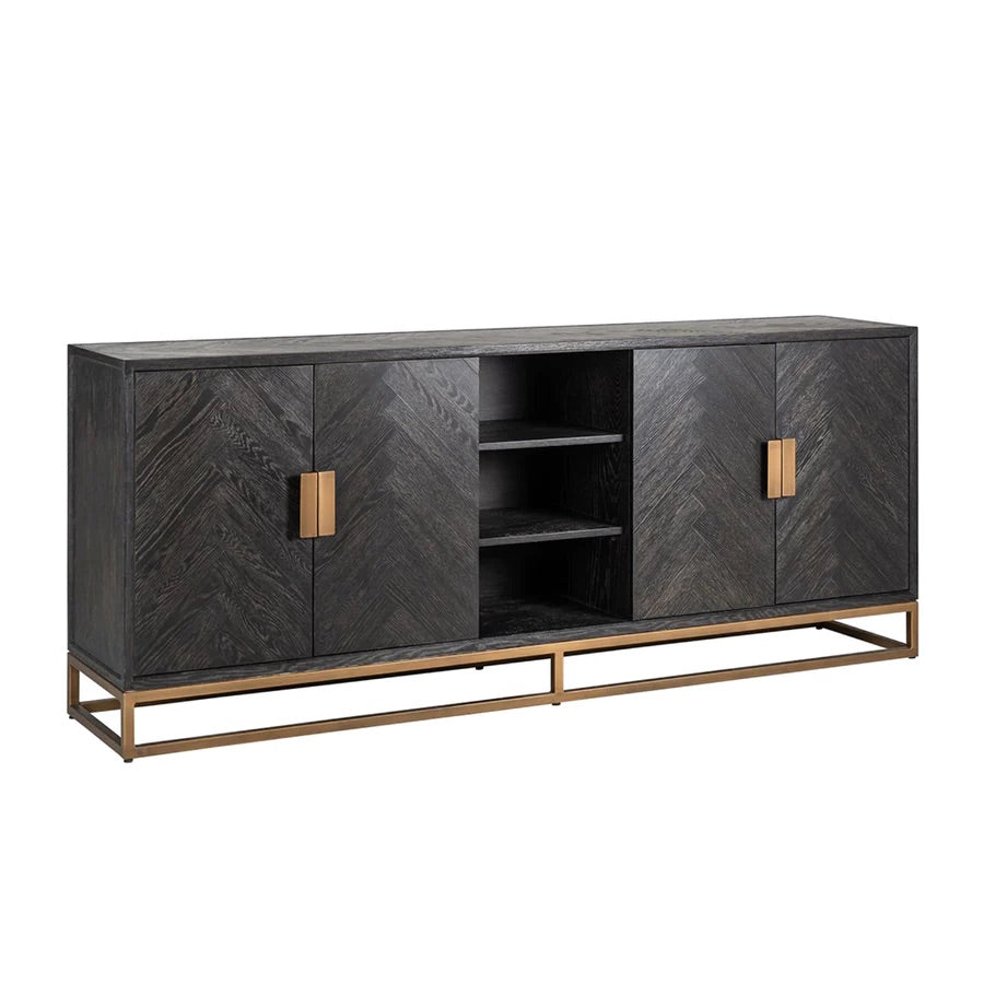 Richmond Interiors Blackbone Oak and Brass Sideboard