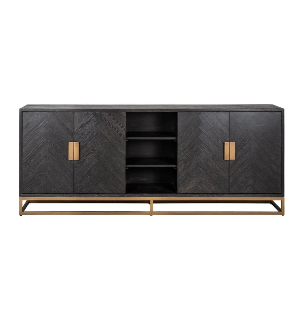 Richmond Interiors Blackbone Oak and Brass Sideboard