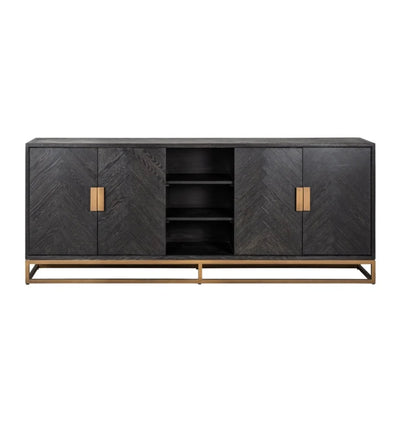 Richmond Interiors Blackbone Oak and Brass Sideboard