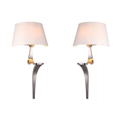 Enzo Pair of Nickel Finish Wall Lamps by RV Astley