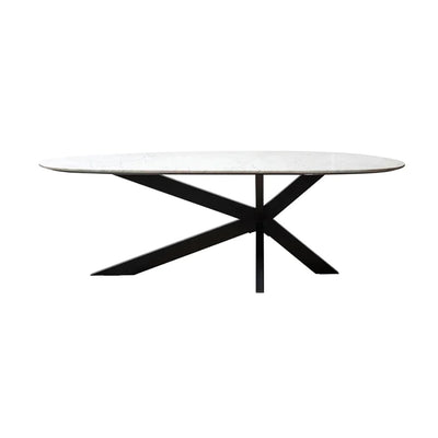 Richmond Interiors Dining Table Trocadero in White Marble