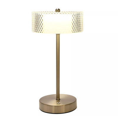 Nickel USB Touch Table Lamp with Crystal Effect Shade