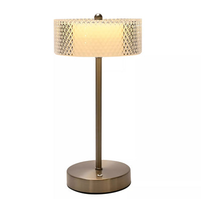 Nickel USB Touch Table Lamp with Crystal Effect Shade