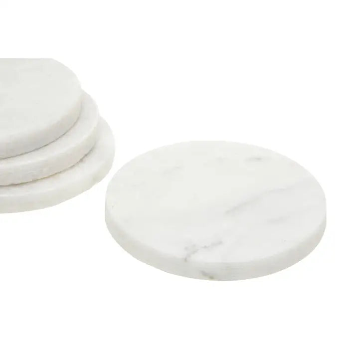 Norfolk Luxury White Marble Round Coasters