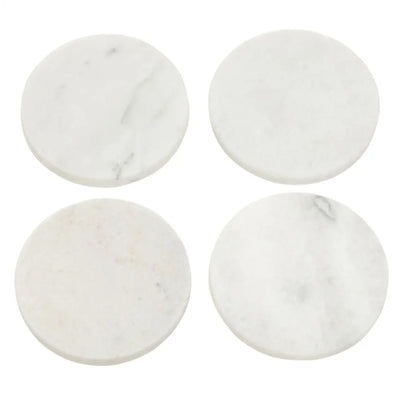 Norfolk Luxury White Marble Round Coasters