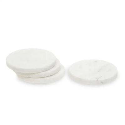 Norfolk Luxury White Marble Round Coasters