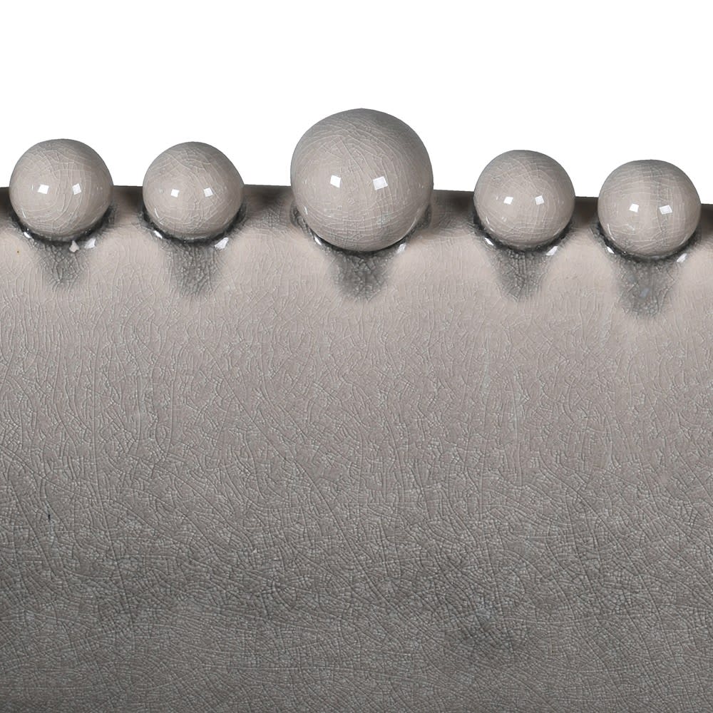 Cream Oval Bobble Edged Bowl