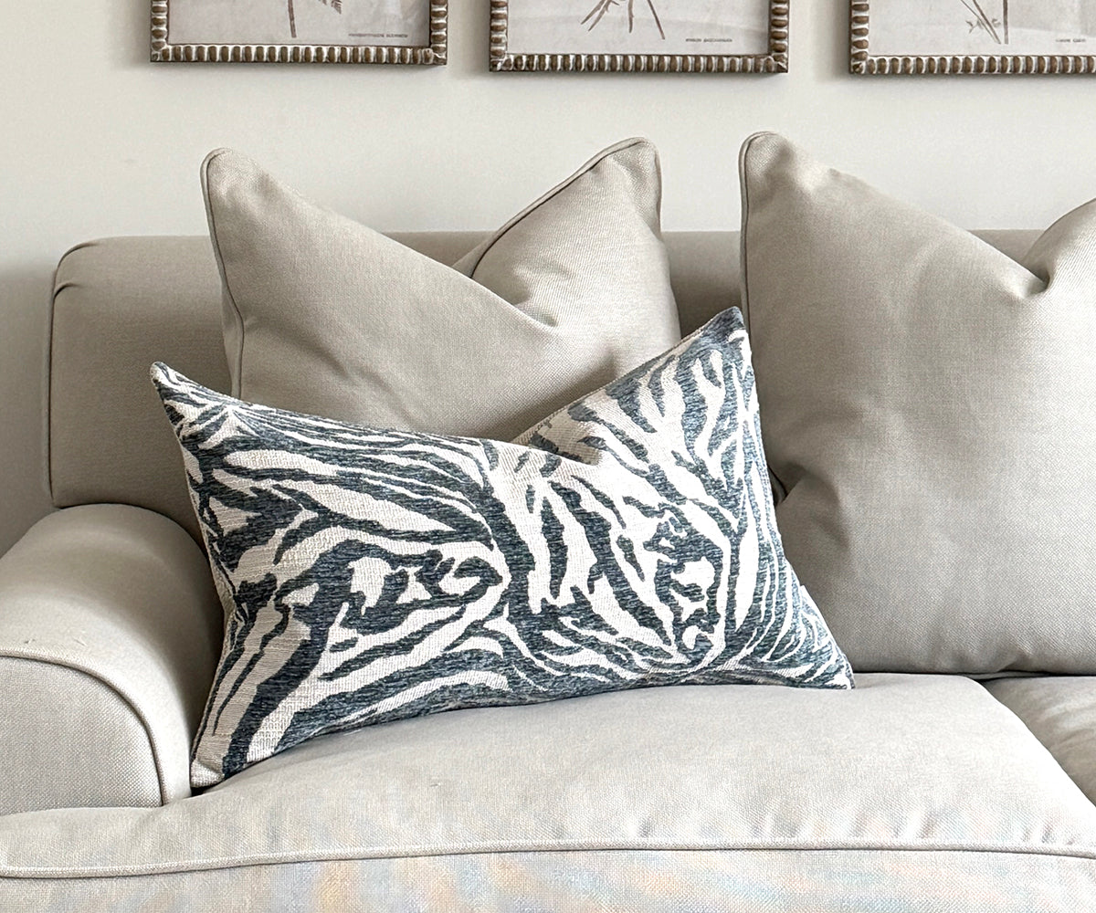 Zebra Denim Cushion