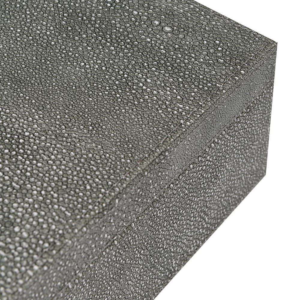  Set of 2 Grey Crossbar Shagreen Boxes