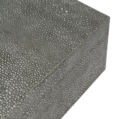  Set of 2 Grey Crossbar Shagreen Boxes