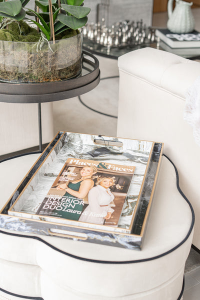 Set of 2 Marble Effect Trays