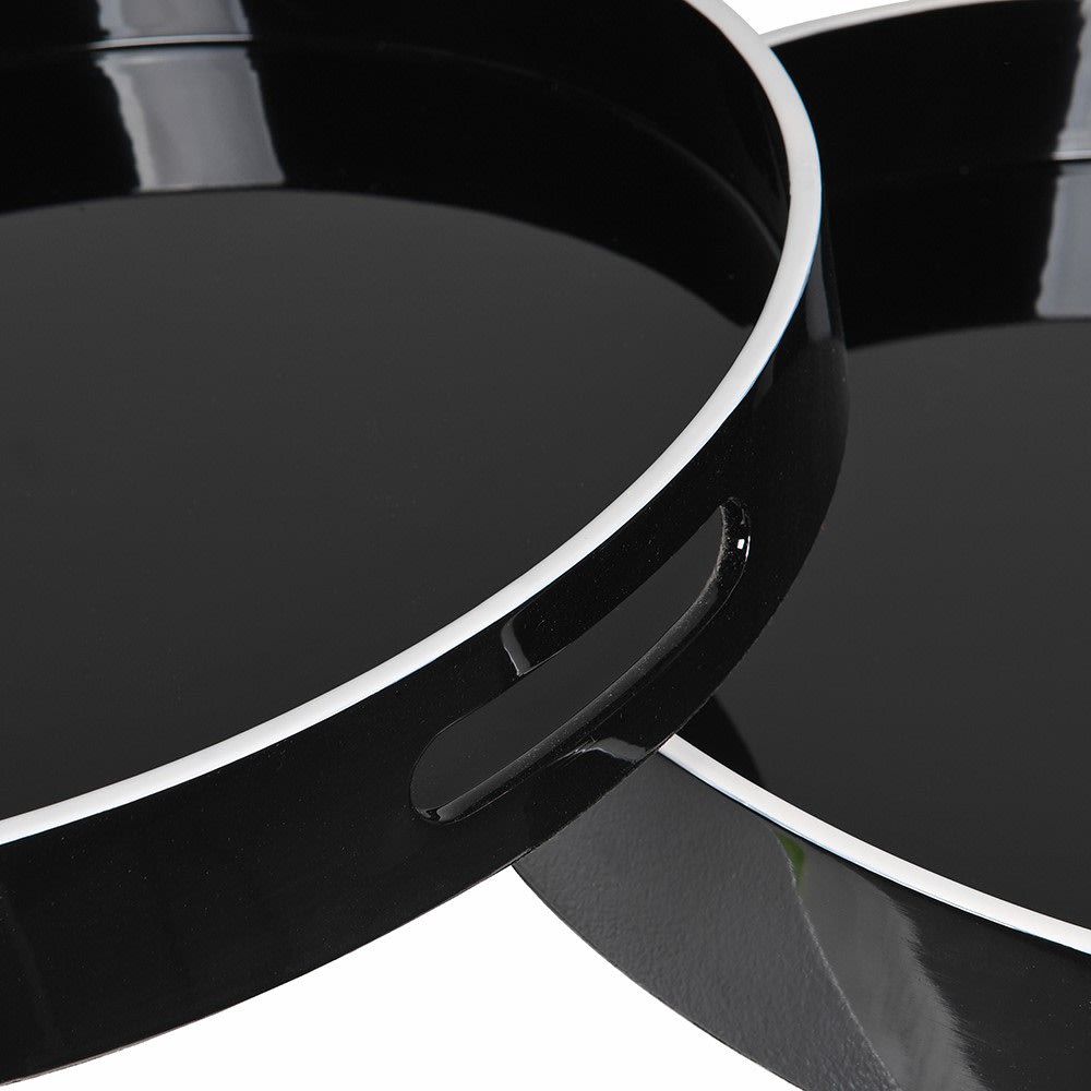 Set of 2 Monochrome Trays