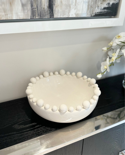 WHITE BOBBLE BOWL