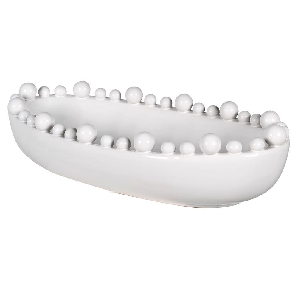 WHITE OVAL BOBBLE BOWL