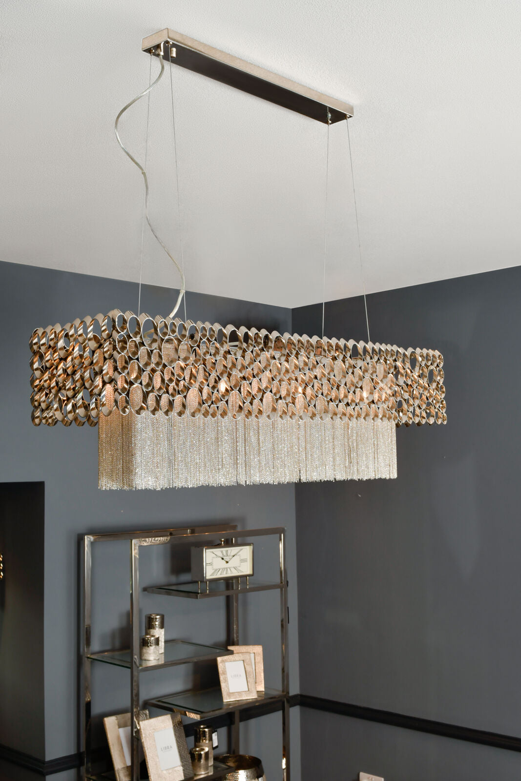 Venus Nickel Rectangular Chandelier