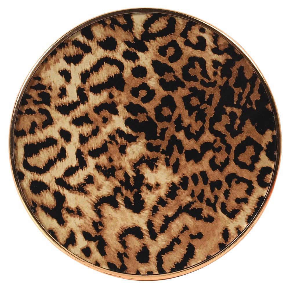 Set of 4 Leopard Print Coasters with Holder