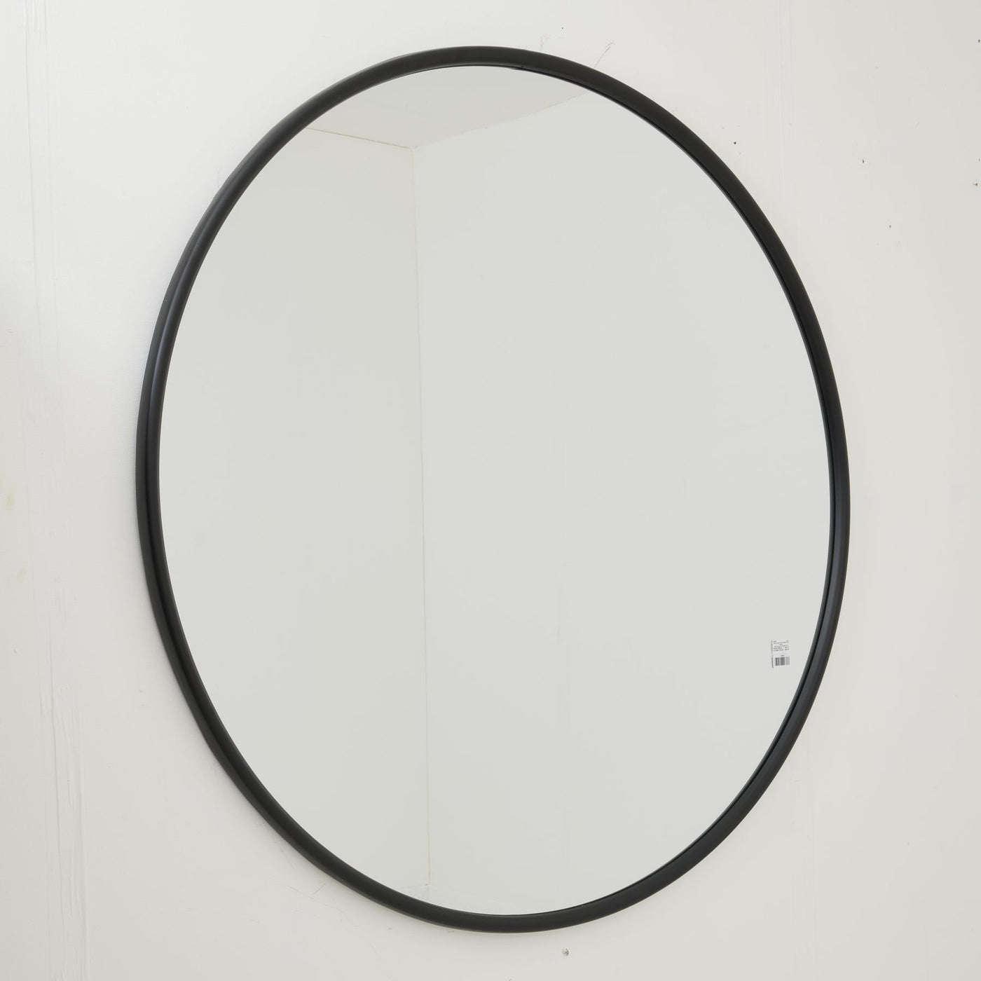 Black Large Circular Metal Wall Mirror