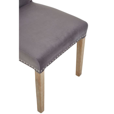 Norfolk Luxury Kensington Townhouse Grey Velvet Dining Chair