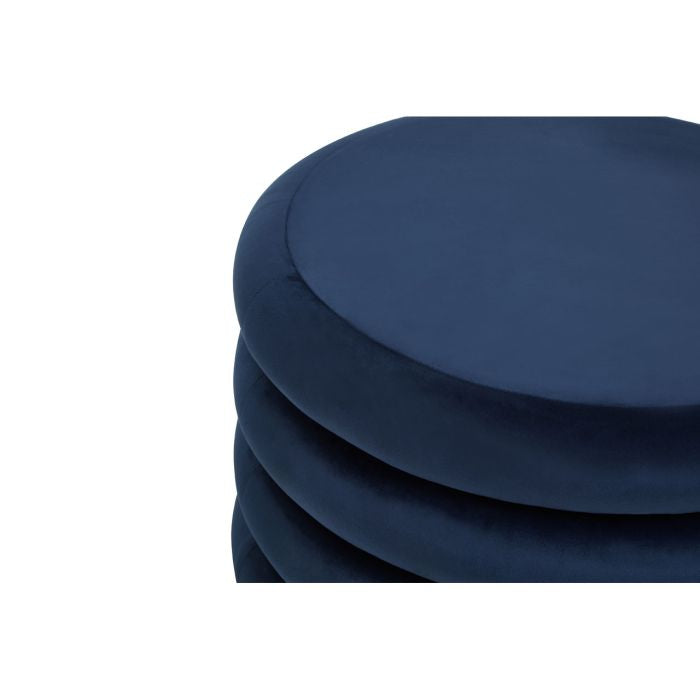 Norfolk Luxury Hartford Midnight Blue Round Stool