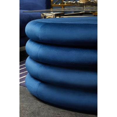 Norfolk Luxury Hartford Midnight Blue Round Stool