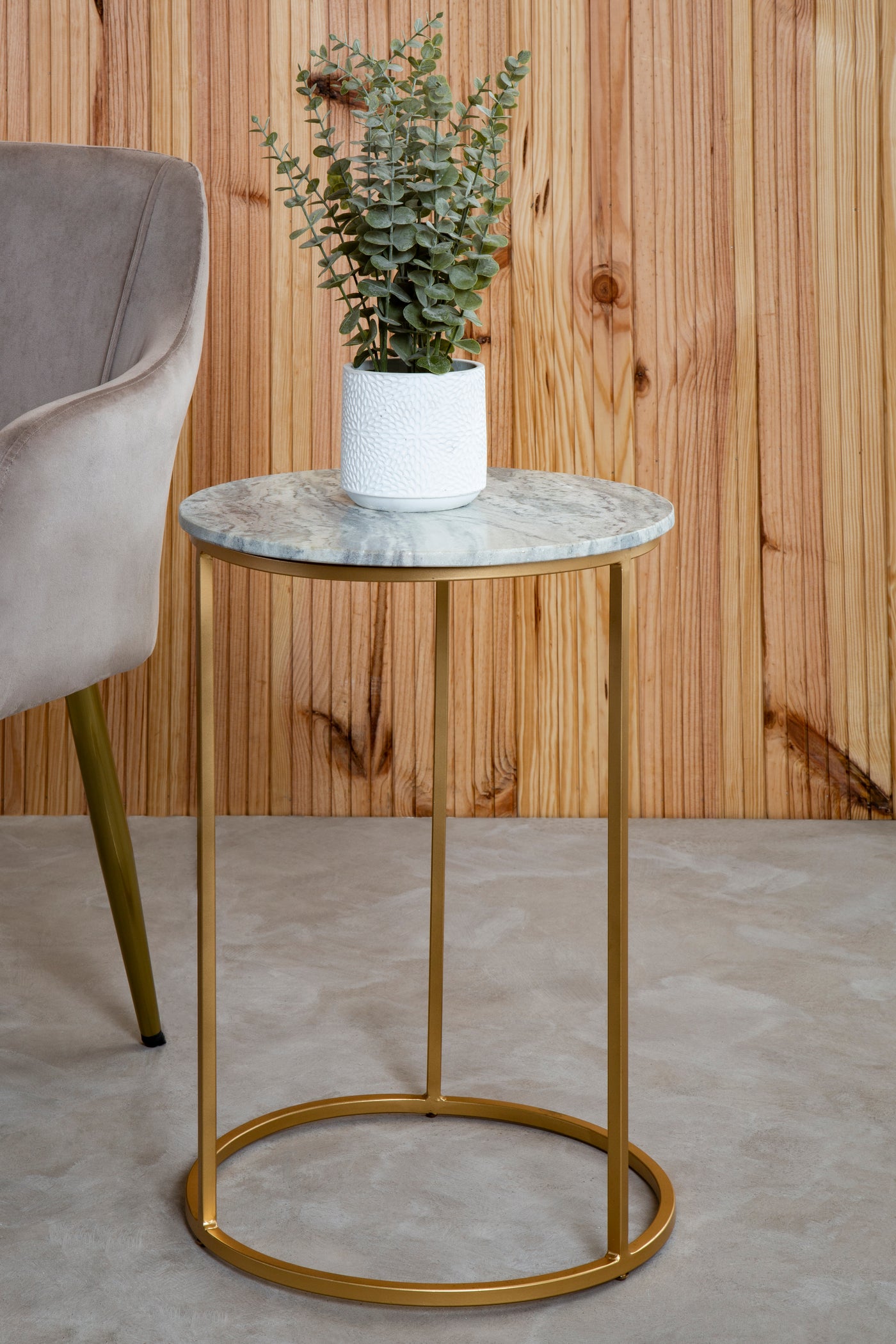 Norfolk Luxury Mandoli Natural Marble Round Side Table